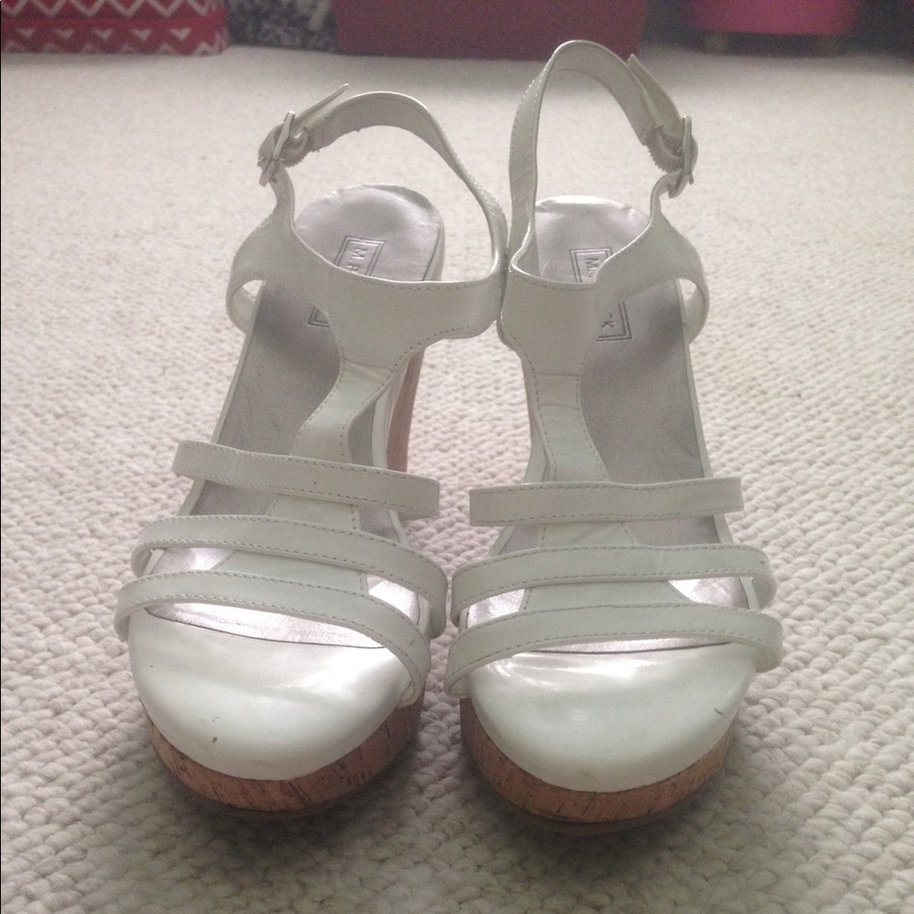 White Strappy Wedges
